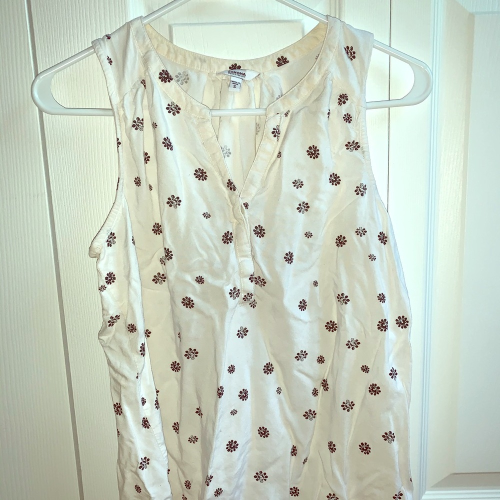 White tank top with black flowers